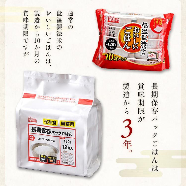 レトルトご飯 パックご飯 ごはん パック レンジ 電子レンジ 震災 長期保存パックごはん 180g×12パック アイリスフーズ