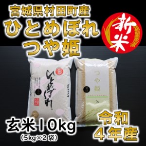 令和5年産 玄米10kg(5kg×2) ひとめぼれ・つや姫 食べ比べ 宮城県村田町産