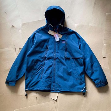 純色三拉鏈帶帽沖鋒衣男女戶外外套