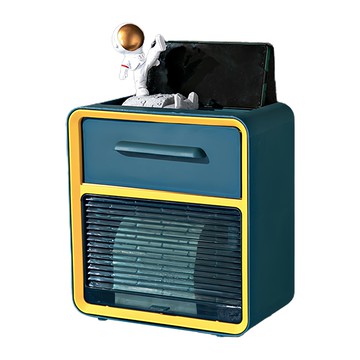 北歐風衛生紙置物盒【藍色】大號雙層 衛生棉收納 浴室置物架 免打孔  1入