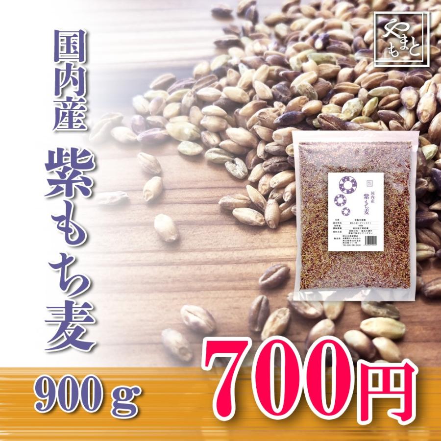 国産紫もち麦 900g 雑穀 令和5年 送料無料 安い お試し ポイント消化 ぽっきり メール便