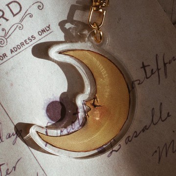 彎月 壓克力鑰匙圈