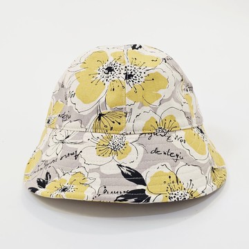 【HiGh MaLi】寬簷棒球帽 | 鋼筆線條黃花 #修飾臉型#遮陽#日本布