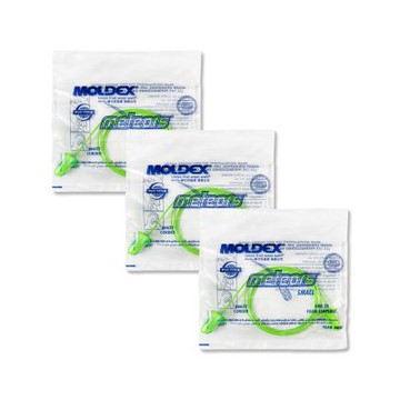 (3包超值組)美國MOLDEX-Meteors鐘型曲線小耳道專用PU慢回彈超靜音耳塞-型號6632帶線版1對/包(小流星隔音助眠,NRR28dB降噪規格)
