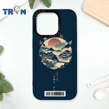 TRON iPhone 16 Pro 圓形復古山水畫系列 防摔太空載具殼 透白 軟硬 手機殼