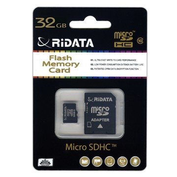RIDATA錸德MicroSDHC Class10 32GB手機專用記憶卡大+小