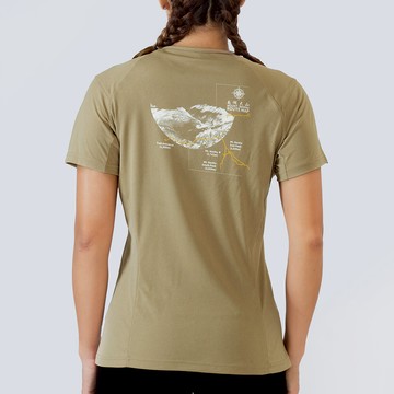 Ogle 機能短袖攝影聯名系列-南湖大山 女款 沙漠棕