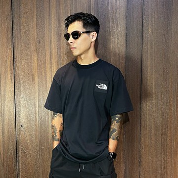美國百分百【全新真品】The North Face 短袖 棉質 T恤 TNF 上衣 LOGO 短T 黑色 CP76