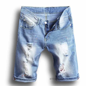 【BT3 store】牛仔短褲 五分牛仔褲 短褲 刷破牛仔褲 破洞牛仔褲 牛仔短褲男 牛仔短褲女【MM28】