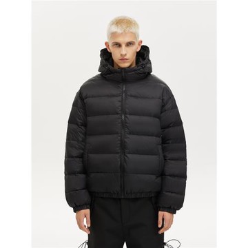 CLIMAX VISION新國標90絨基礎連帽短款輕薄羽絨服純色保暖外套