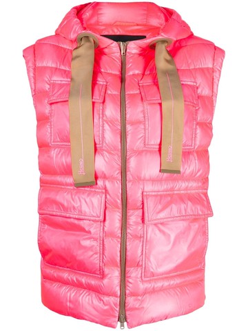 Herno - padded hooded gilet - women - Polyester/Polyamide/Polyamide/Goose Down/Feather Down - 38 - Pink