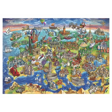 歐洲特色地圖_拼圖_1500片