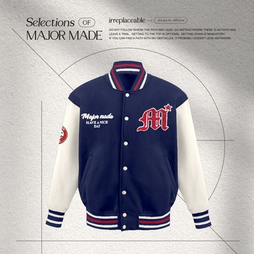 品牌厚實字母刺繡棒球外套