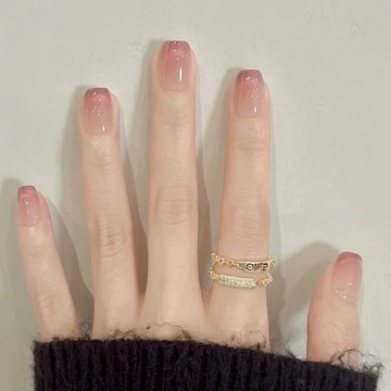 💕高定穿戴甲💕【蜜桃汽水】漸變美甲貼片 貓眼美甲甲片 法式指甲片 顯白穿戴甲 短梯穿戴甲 純色穿戴甲 中梯指甲片