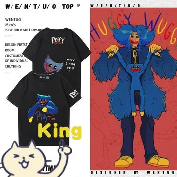 Poppy Playtime 波比遊戲時間短袖 T 恤 男女情侶潮流上衣 夏季透氣休閒百搭純棉短袖 遊戲迷個性穿搭日常