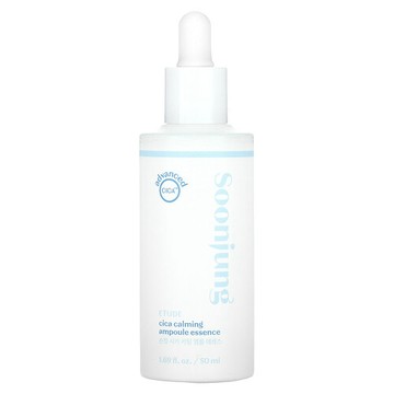ETUDE, SoonJung，積雪草鎮靜安瓶精華，1.69 液量盎司（50 毫升）