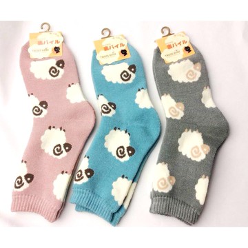 *平井涼子*日本 TROIS EPRI 綿羊 裏起毛 混羊毛 保暖 居家襪 睡覺襪