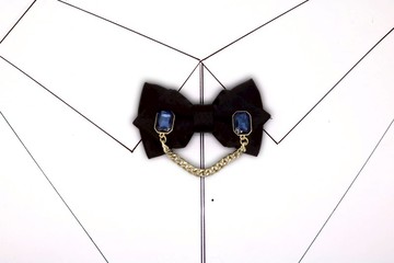 復古宮廷風藍寶石領結領花蝴蝶結