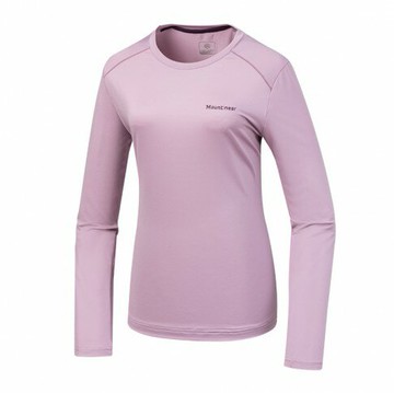 【【蘋果戶外】】山林 51P56 90 粉紫 女 氧化鋅抗菌涼感衣 圓領長袖排汗衣 POLO衫 吸濕快乾 春夏 Mountneer