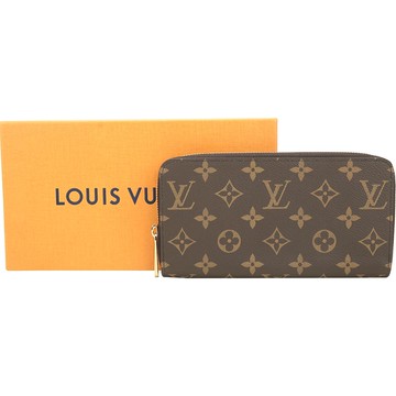 Louis Vuitton LV路易威登 M42616 Monogram 經典圖騰拉鍊長夾(咖啡色內裡)