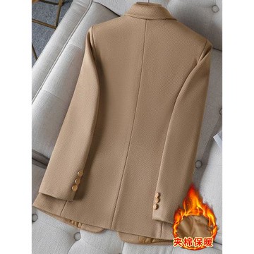 夾棉西裝外套女秋冬季2025新款小個子時尚氣質休閑加厚小西服上衣