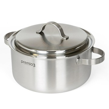 Kitchen-Art Premio 3 電磁爐適用三層不鏽鋼雙柄鍋  1個  24cm  銀色