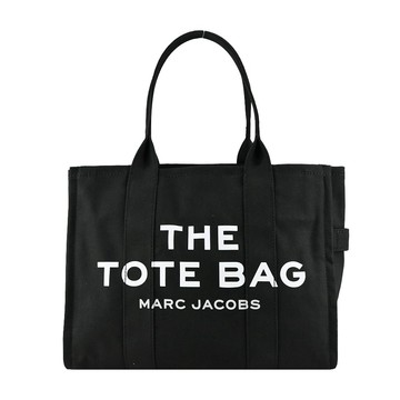 [平輸版] 【MARC JACOBS】Large TOTE 字母印花帆布托特包(大/黑)真品平輸