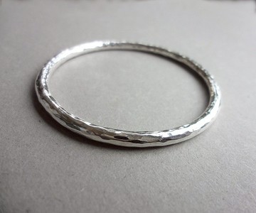 手工鍛敲1號銀手環-圓滿版