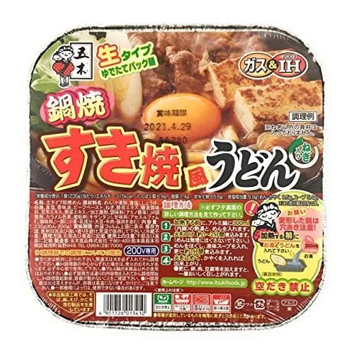 五木食品 生タイプ 鍋焼シリーズ 人気3種（(1)きつね うどん、(2)えび天 うどん、(3)すき焼風 うどん）各1個 計3個 