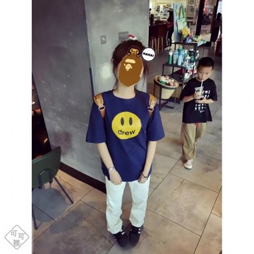 可可裡🎇2025國潮笑臉小眾潮牌簡約美式夏季寬松帥氣情侶短袖t恤休閑上衣