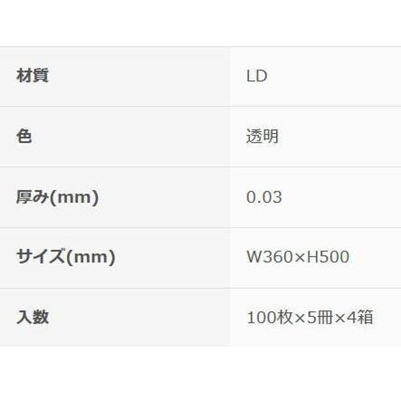 生活日用品ポリバッグ 規格袋19号 透明100P×20冊 197801