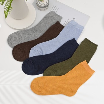 韓國襪基本款無痕素色中筒襪-多色任選