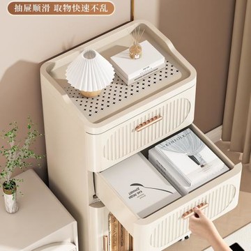 抽屜式收納柜客廳置物柜多層夾縫儲物柜子家用日式臥室床頭柜收納