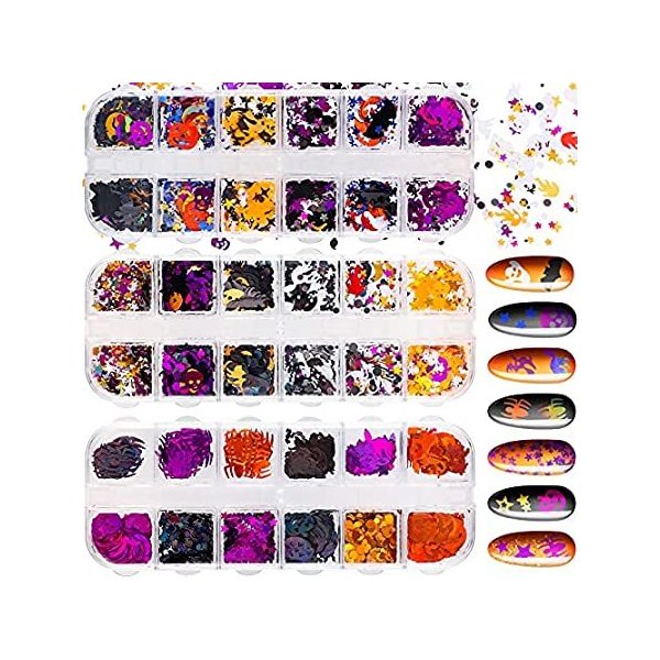 純正 3箱 ハロウィン ネイルアート グリッター スパンコール 3d ホログラフィック 魔女 パンプキン ゴースト スパイダー ネイルスパンコール ハロウィ 値下げしました Clinicaaldente Es