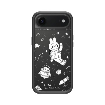 iPhone Air Mod NX -邊框背蓋組合 (相機按鈕) 黑 - 懶散兔與啾先生 Lazy Rabbit and Mr.Chu - outerspace