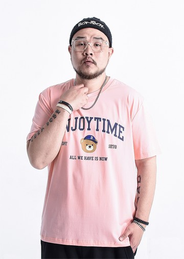 【胖胖星球】中大尺碼‧享受時光萌熊涼感短T 2XL~7XL‧加大【FS0012】