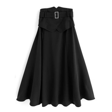 現貨日本GRL女裝2024春季新款腰封設計優雅褶皺喇叭長半身裙tt011