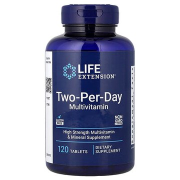 Life Extension, 每日兩粒綜合維生素，120 錠