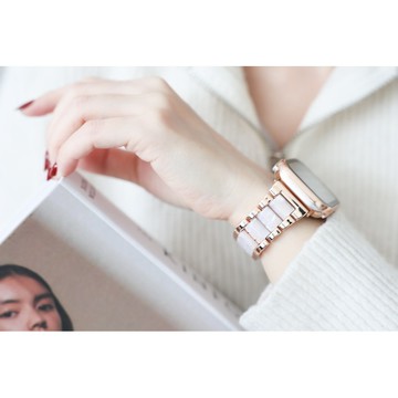 【寬細版可選】實拍13色 顯膚白樹脂金屬錶帶適用Apple WatchS11 46 40 44 42 SE3