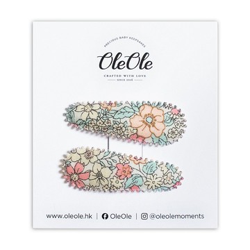 清新田園 韓國碎花布款 水滴髮夾 女裝 女孩 頭飾 簡約飾物