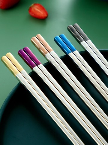 食品級316不銹鋼筷子套裝家用防滑防霉餐具公筷一人一筷