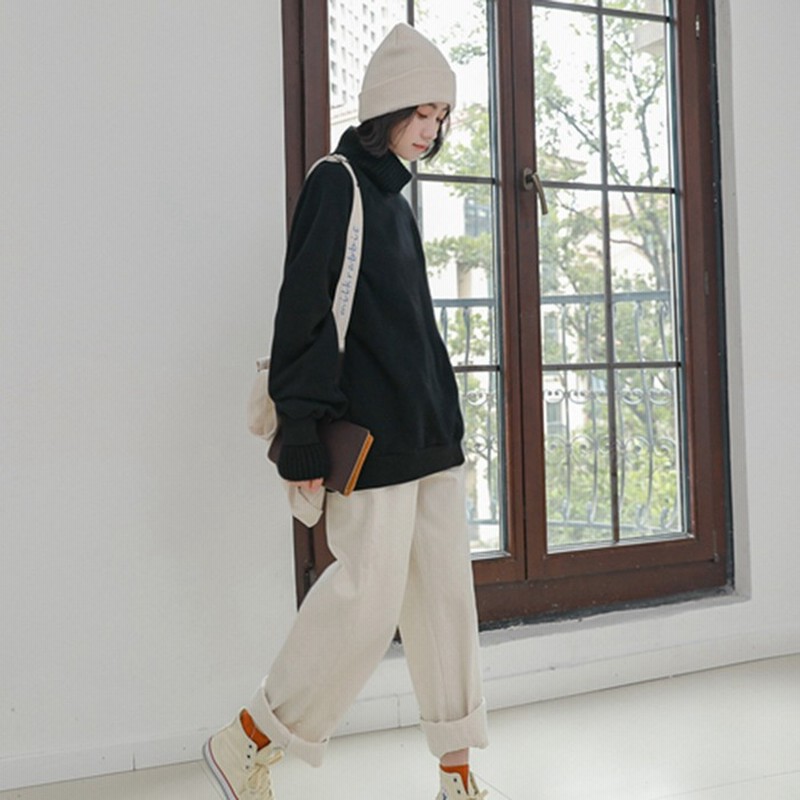 Znewmark トレーナー 裏起毛 ハイネック スウェット パーカー ニット切り替え プルオーバー レディース 長袖 トップス 重ね着風 無地 暖か 体型カバー 可愛い カジュアル キュート ナチュラル 着回し ゆったり コーデ アウター 通勤 通学 旅行 お出掛け 普段 部屋着