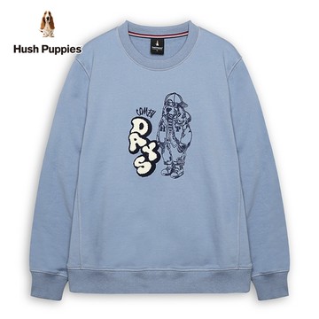 Hush Puppies 上衣 男裝簡約造型線條美式休閒棒球帽狗長袖上衣