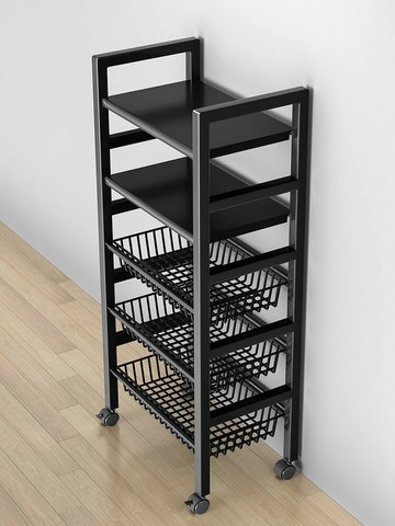 ??快速出貨 可開發票 廚房置物架落地多層微波爐架子家用貨架鍋架蔬菜籃推車收納儲物架