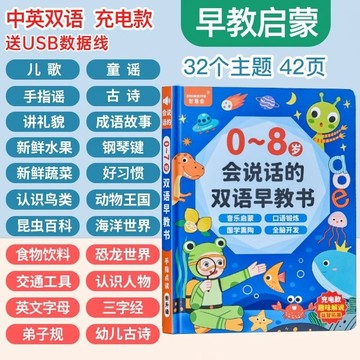 台灣現貨隔日達！！！🔥正版會說話的有聲書 兒童雙語早教書0-12歲手指點讀書音樂書 思維邏輯 啟蒙書智慧書 寶寶禮物