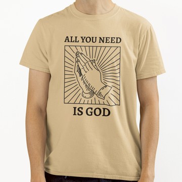 ALL YOU NEED IS GOD 中性短袖T恤 8色 上帝Jesus耶穌聖母十字架基督教聖經活動禮物天主教祈手