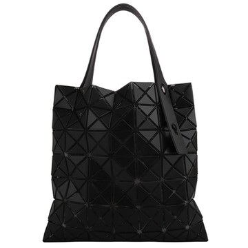 ISSEY MIYAKE  BAOBAO 皮質幾何小菱格7x7手提包(霧面黑)小款