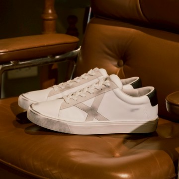 【Projext】防潑水皮革刷色休閒鞋 小髒鞋 女款白色 Scooter Two White Women