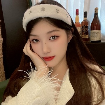 【Gulicc】古莉可 髮箍 小香風水鑽絨毛寬版髮箍