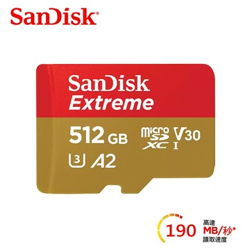 【SanDisk】Extreme U3 microSDXC V30 A2 512GB 記憶卡【三井3C】